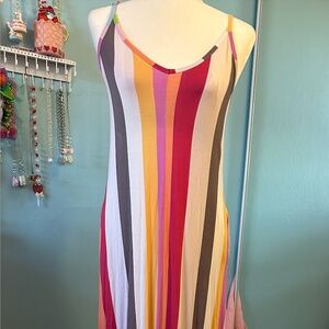 SKiVYS Femme Malibu Goddess Maxi Dress Sz S Colorful
